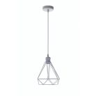 Fém függőlámpa 60W E27 foglalattal, fehér, Ø220x200x800 mm - ME0110