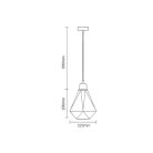 Fém függőlámpa 60W E27 foglalattal, fehér, Ø220x200x800 mm - ME0110