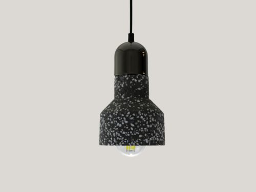 Függőlámpa terrazzo fekete 1xE27 max.60W IP20 Ø120x200x1000mm - ME0214R/B