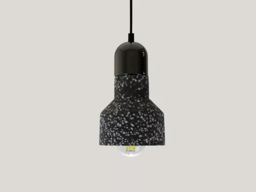 Függőlámpa terrazzo fekete 1xE27 max.60W IP20 Ø120x200x1000mm - ME0214R/B