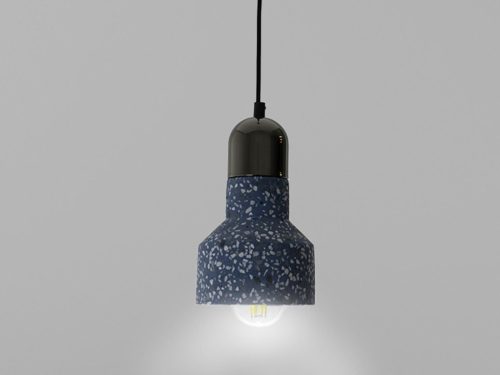 Függőlámpa terrazzo kék 1xE27 max.60W IP20 Ø120x200x1000mm - ME0214R/BL