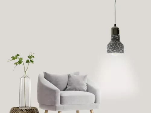 Függőlámpa terrazzo fekete 1xE27 max.60W IP20 Ø120x200x1000mm - ME0214R/B