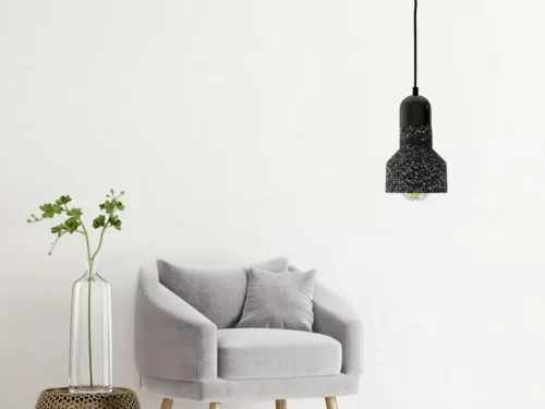 Függőlámpa terrazzo fekete 1xE27 max.60W IP20 Ø120x200x1000mm - ME0214R/B