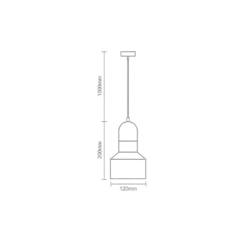 Függőlámpa terrazzo fekete 1xE27 max.60W IP20 Ø120x200x1000mm - ME0214R/B