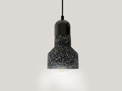 Függőlámpa terrazzo fekete 1xE27 max.60W IP20 Ø120x200x1000mm - ME0214R/B