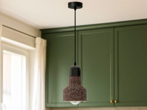 Függőlámpa terrazzo piros 1xE27 max.60W IP20 Ø120x200x1000mm - ME0214R/R