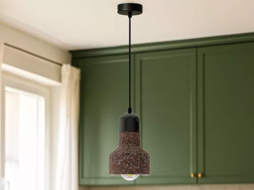 Függőlámpa terrazzo piros 1xE27 max.60W IP20 Ø120x200x1000mm - ME0214R/R