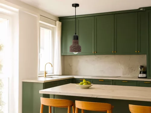 Függőlámpa terrazzo piros 1xE27 max.60W IP20 Ø120x200x1000mm - ME0214R/R