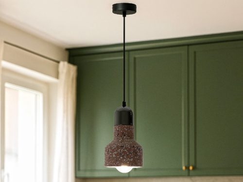 Függőlámpa terrazzo piros 1xE27 max.60W IP20 Ø120x200x1000mm - ME0214R/R