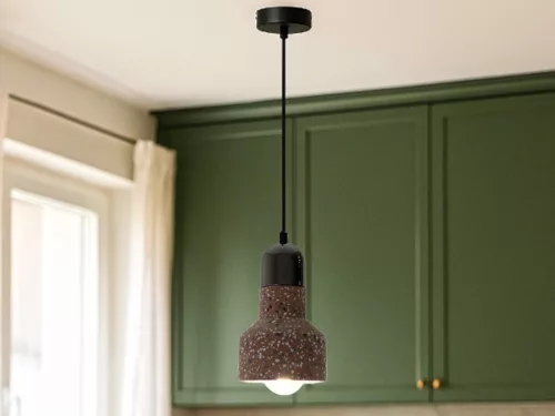 Függőlámpa terrazzo piros 1xE27 max.60W IP20 Ø120x200x1000mm - ME0214R/R
