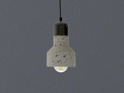 Függőlámpa terrazzo fehér 1xE27 max.60W IP20 Ø120x200x1000mm - ME0214R/W