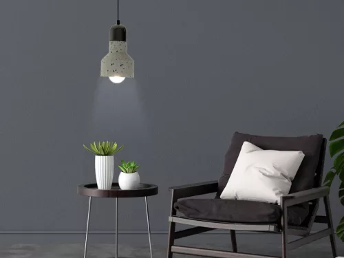 Függőlámpa terrazzo fehér 1xE27 max.60W IP20 Ø120x200x1000mm - ME0214R/W