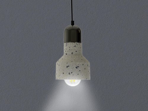 Függőlámpa terrazzo fehér 1xE27 max.60W IP20 Ø120x200x1000mm - ME0214R/W