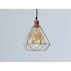   LED réz fém függeszték 1xE27, max.60W, Ø220x200x800mm, IP20 - ME0310