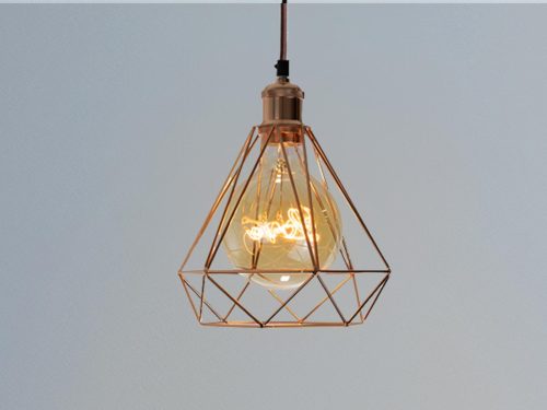 LED réz fém függeszték 1xE27, max.60W, Ø220x200x800mm, IP20 - ME0310