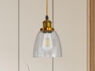 Üveg függőlámpa 60W E27 foglalattal, átlátszó, Ø140-160x1000 mm - ME0505H
