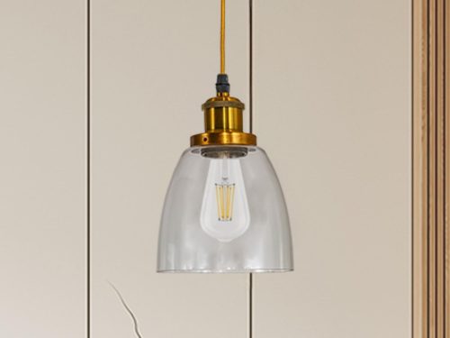 Üveg függőlámpa 60W E27 foglalattal, átlátszó, Ø140-160x1000 mm - ME0505H