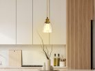 Üveg függőlámpa 60W E27 foglalattal, átlátszó, Ø140-160x1000 mm - ME0505H