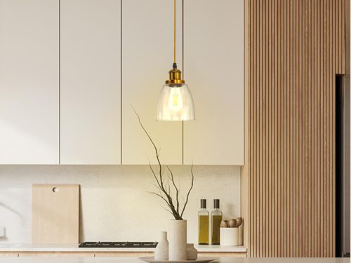 Üveg függőlámpa 60W E27 foglalattal, átlátszó, Ø140-160x1000 mm - ME0505H