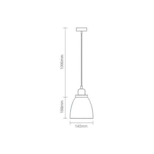 Üveg függőlámpa 60W E27 foglalattal, átlátszó, Ø140-160x1000 mm - ME0505H