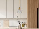 Üveg függőlámpa 60W E27 foglalattal, átlátszó, Ø140-160x1000 mm - ME0505H