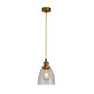 Üveg függőlámpa 60W E27 foglalattal, átlátszó, Ø140-160x1000 mm - ME0505H