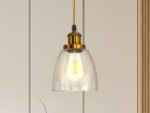 Üveg függőlámpa 60W E27 foglalattal, átlátszó, Ø140-160x1000 mm - ME0505H