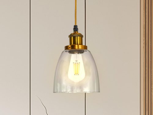 Üveg függőlámpa 60W E27 foglalattal, átlátszó, Ø140-160x1000 mm - ME0505H