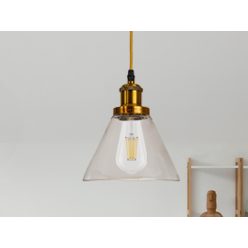   Üveg függőlámpa 60W E27 foglalattal, átlátszó, Ø185x140x1000 mm - ME0506H