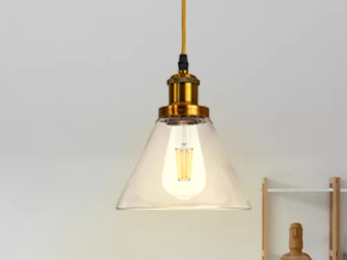 Üveg függőlámpa 60W E27 foglalattal, átlátszó, Ø185x140x1000 mm - ME0506H