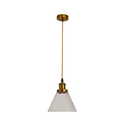 Üveg függőlámpa 60W E27 foglalattal, átlátszó, Ø185x140x1000 mm - ME0506H