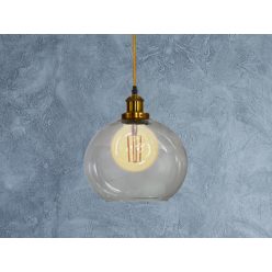   Üveg függőlámpa 60W E27 foglalattal, átlátszó, Ø250x230x1000 mm - ME0507H