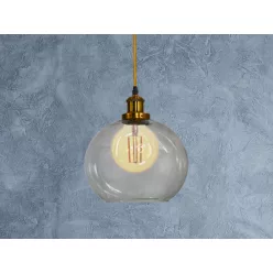   Üveg függőlámpa 60W E27 foglalattal, átlátszó, Ø250x230x1000 mm - ME0507H