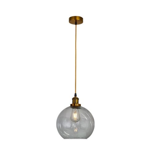 Üveg függőlámpa 60W E27 foglalattal, átlátszó, Ø250x230x1000 mm - ME0507H