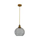 Üveg függőlámpa 60W E27 foglalattal, átlátszó, Ø250x230x1000 mm - ME0507H