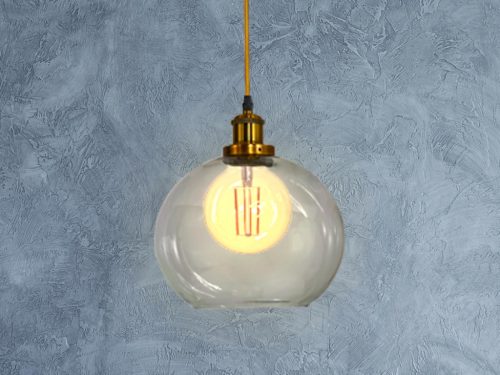 Üveg függőlámpa 60W E27 foglalattal, átlátszó, Ø250x230x1000 mm - ME0507H