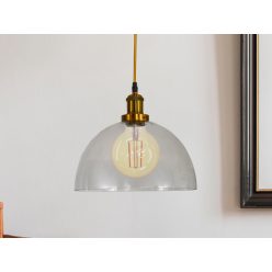   Üveg függőlámpa 60W E27 foglalattal, átlátszó, Ø300x150x1000 mm - ME0508H