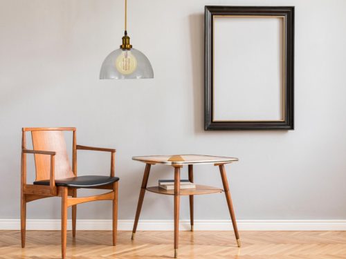 Üveg függőlámpa 60W E27 foglalattal, átlátszó, Ø300x150x1000 mm - ME0508H