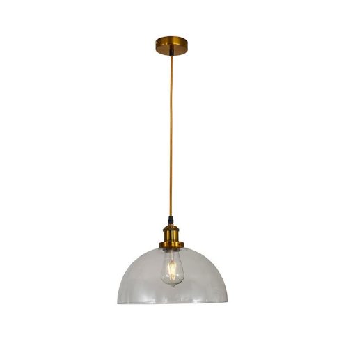 Üveg függőlámpa 60W E27 foglalattal, átlátszó, Ø300x150x1000 mm - ME0508H