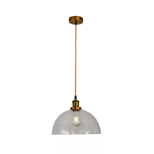 Üveg függőlámpa 60W E27 foglalattal, átlátszó, Ø300x150x1000 mm - ME0508H