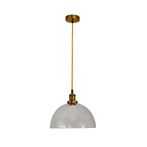 Üveg függőlámpa 60W E27 foglalattal, átlátszó, Ø300x150x1000 mm - ME0508H