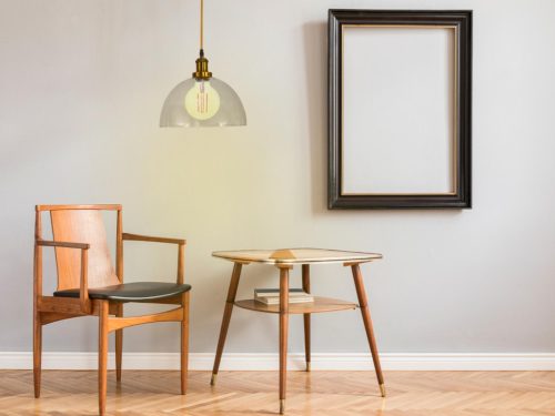 Üveg függőlámpa 60W E27 foglalattal, átlátszó, Ø300x150x1000 mm - ME0508H