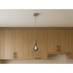   LED nikkel fém függeszték 1xE27, max.60W, Ø220x1000mm, IP20 - ME0810