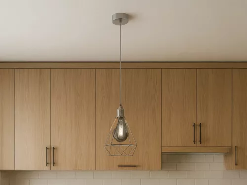 LED nikkel fém függeszték 1xE27, max.60W, Ø220x1000mm, IP20 - ME0810