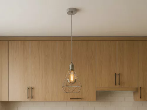 LED nikkel fém függeszték 1xE27, max.60W, Ø220x1000mm, IP20 - ME0810