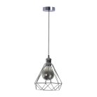 LED nikkel fém függeszték 1xE27, max.60W, Ø220x1000mm, IP20 - ME0810
