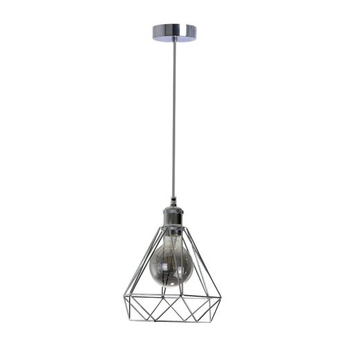 LED nikkel fém függeszték 1xE27, max.60W, Ø220x1000mm, IP20 - ME0810