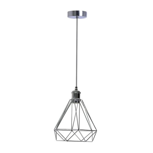 LED nikkel fém függeszték 1xE27, max.60W, Ø220x1000mm, IP20 - ME0810