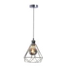 LED nikkel fém függeszték 1xE27, max.60W, Ø220x1000mm, IP20 - ME0810