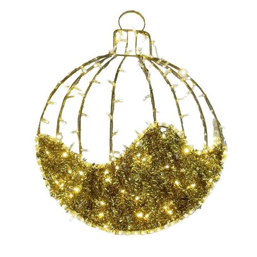 LED karácsonyi dekoráció Arany golyó 9W, 900x700 mm, meleg fehér, IP65 - ML03